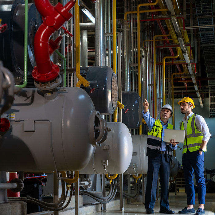 The resource infrastructure design team assessing a processing plant