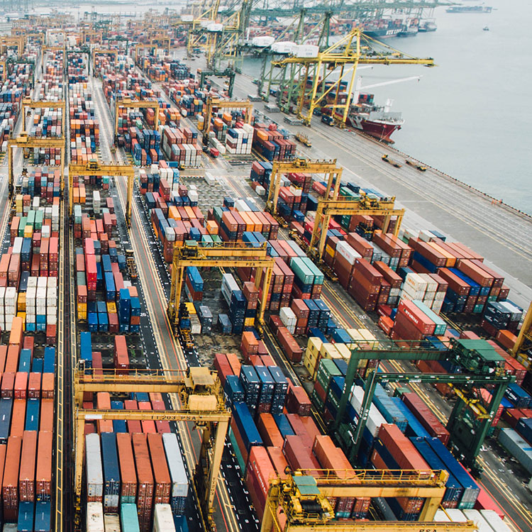 an aerial view of a shipment of resource infrastructure industrial products